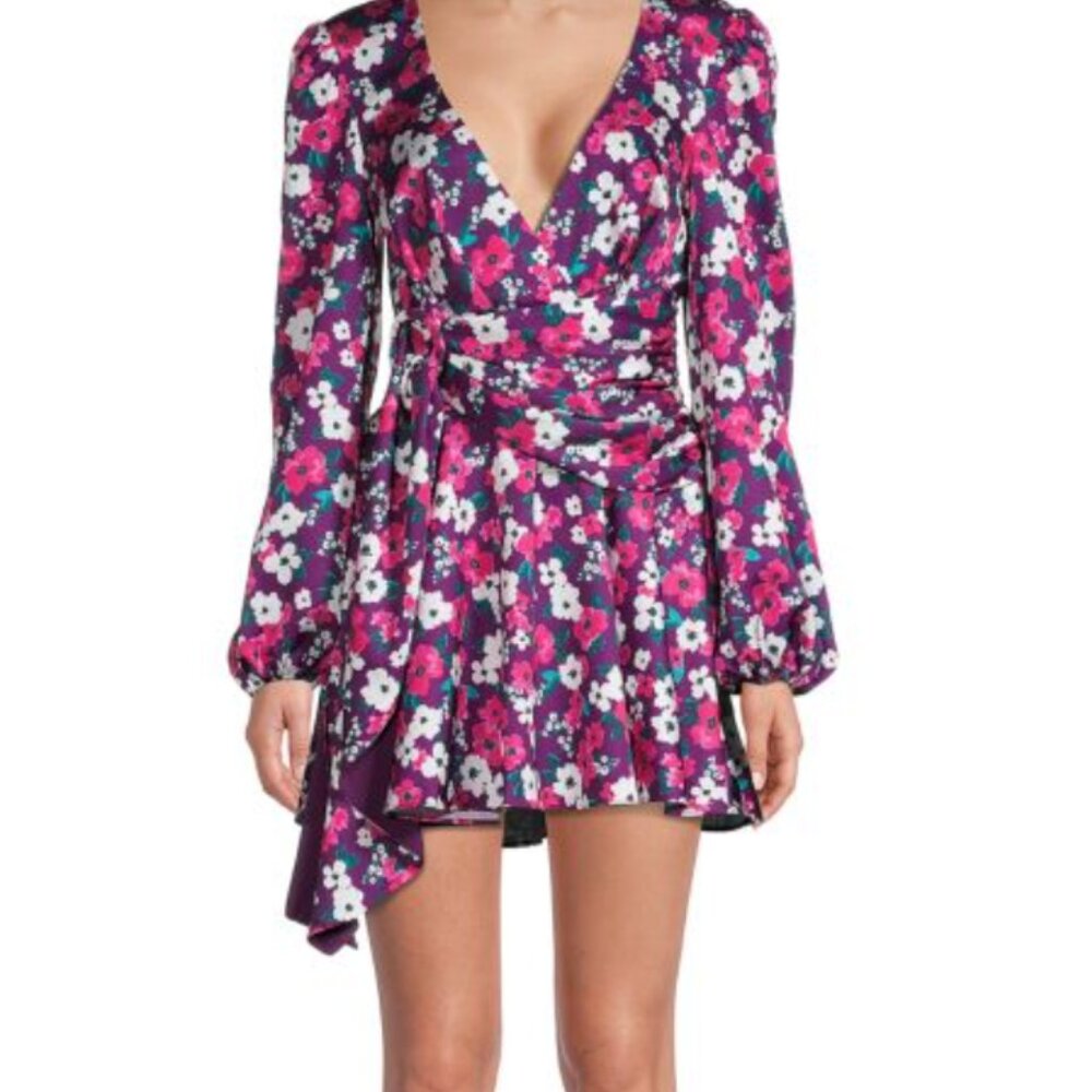 For Love & Lemons Hallie Floral Ruched Dress
